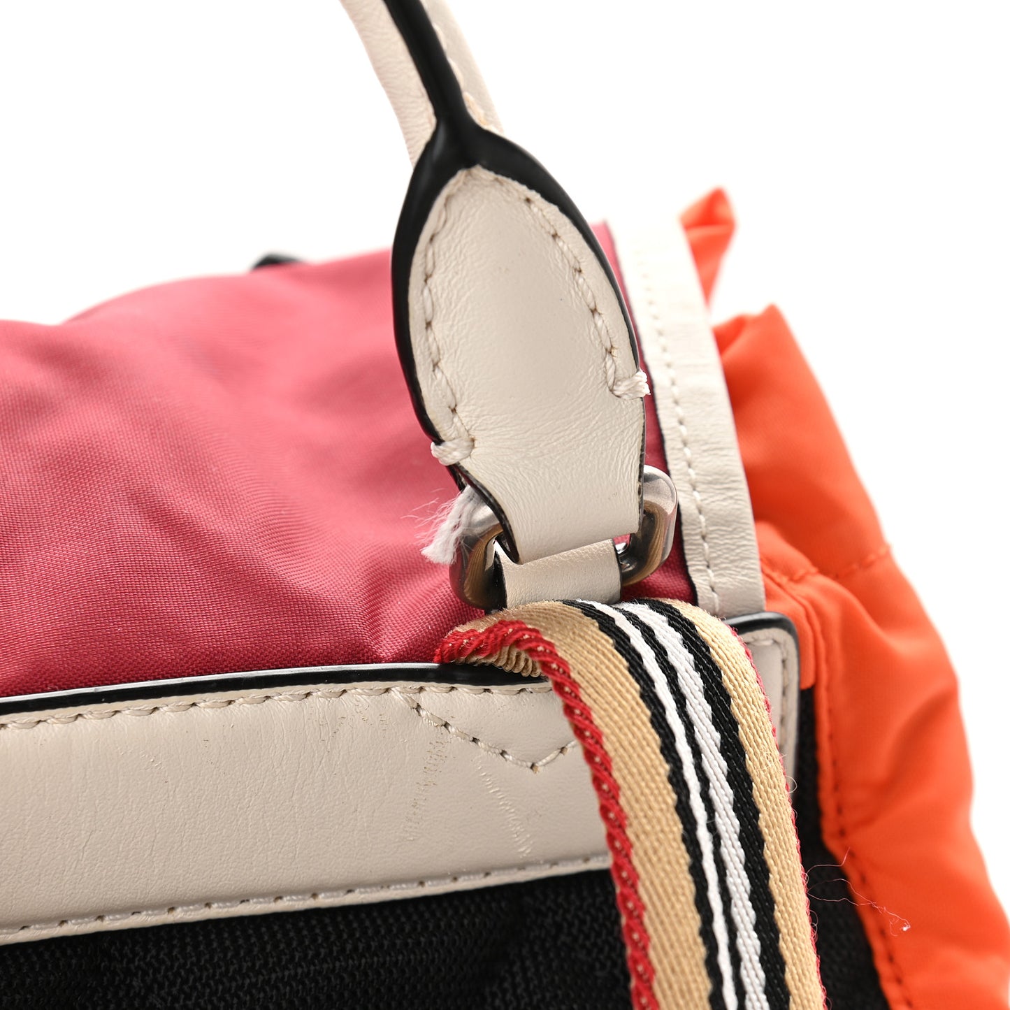Nylon Medium Colorblock Rucksack Backpack Orange Red Parade