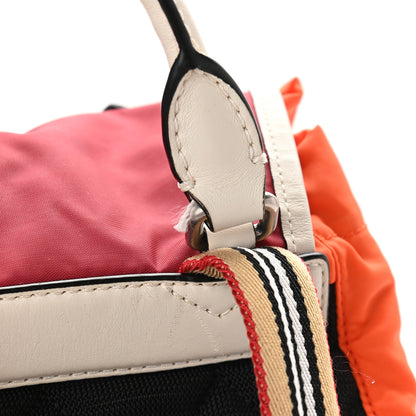 Burberry Nylon Medium Colorblock Rucksack Backpack Orange Red Parade 9 of 9