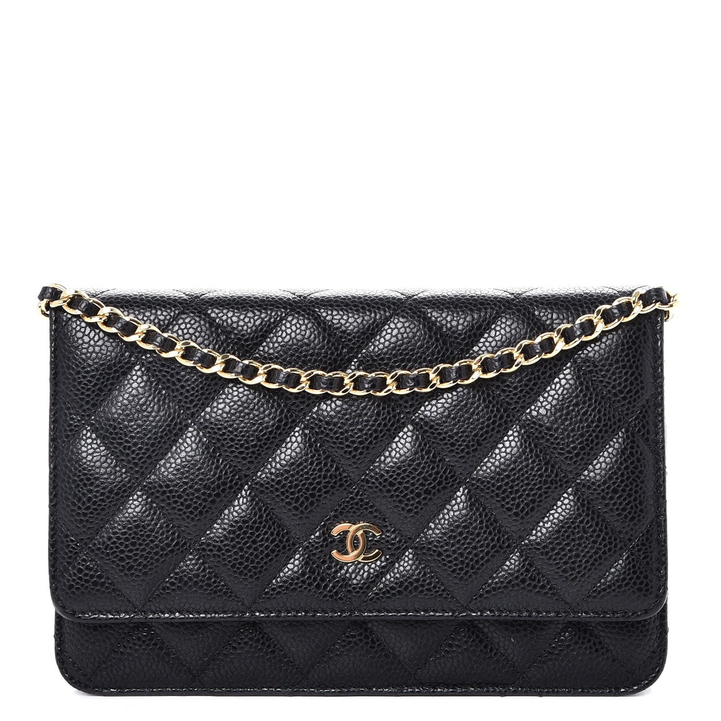 Caviar Quilted Wallet On Chain WOC Black