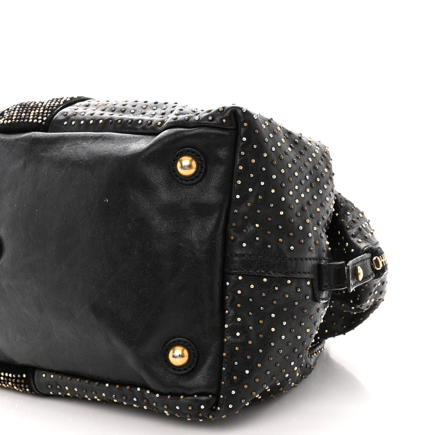 Saint Laurent Calfskin Rock Studded Easy Sac Black 10 of 24