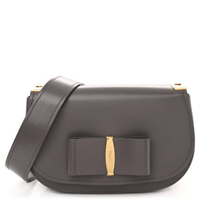 Salvatore Ferragamo Smooth Calfskin Anna Shoulder Bag Urban Grey 1 of 13