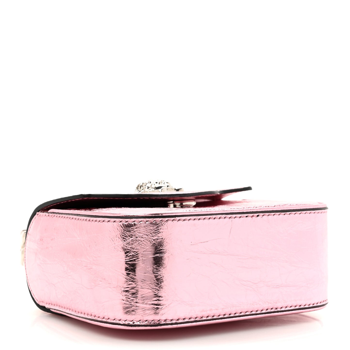 Metallic Crackled Lambskin Mini La Medusa Bag Pink