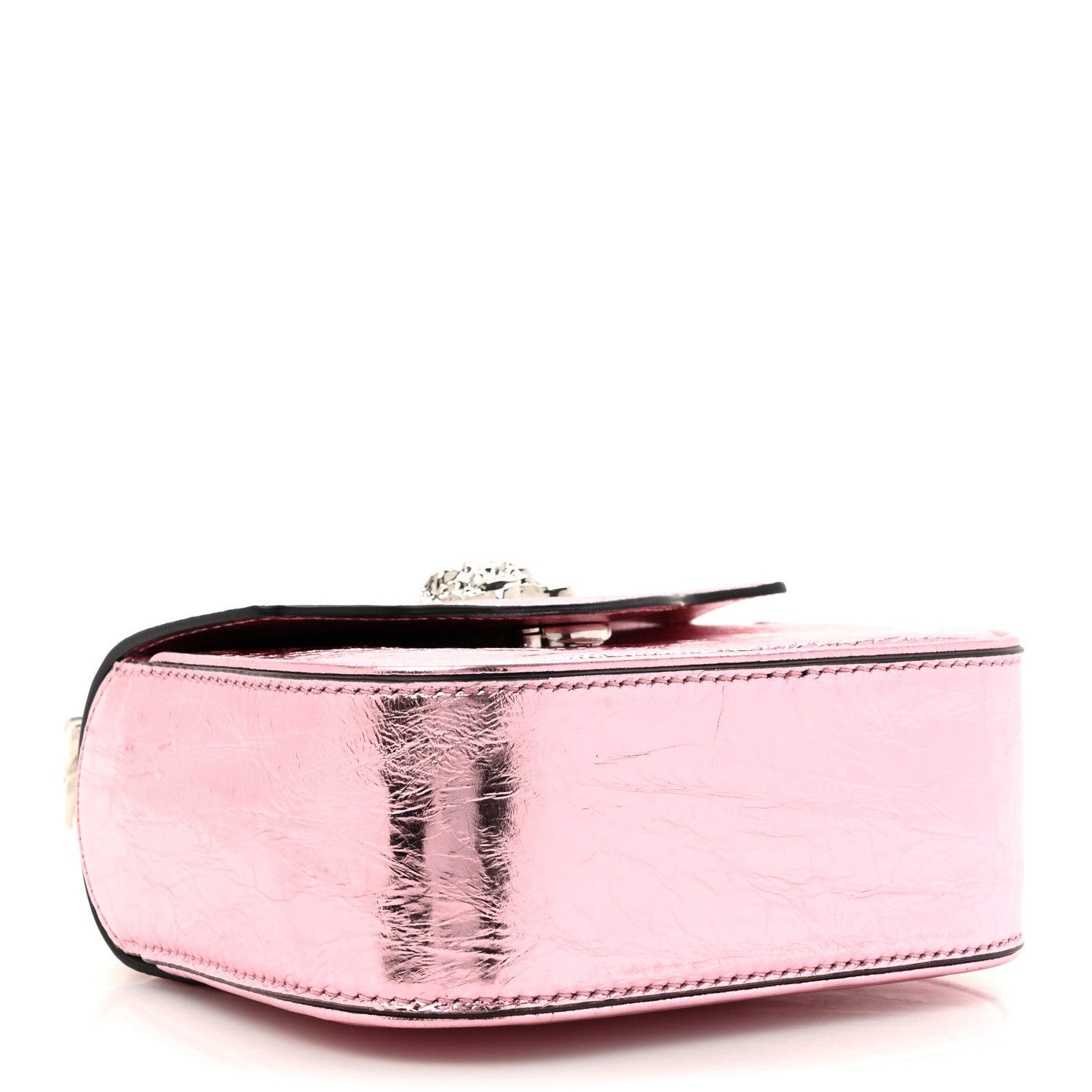 Versace Metallic Crackled Lambskin Mini La Medusa Bag Pink 4 of 11