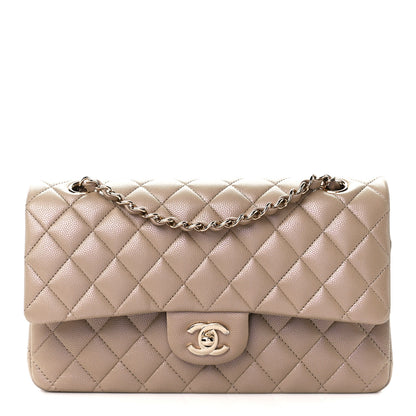 Chanel Iridescent Caviar Quilted Medium Double Flap Dark Beige 1 of 12