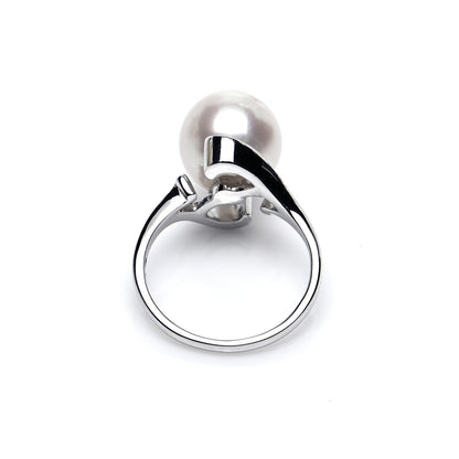 Mikimoto 14K White Gold Akoya Pearl 9.5mm Ring 48 4.5 4 of 5