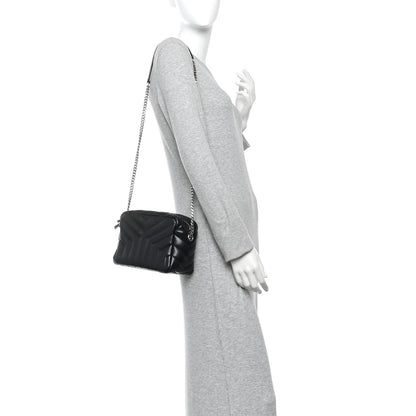 Saint Laurent Calfskin Y Quilted Monogram Small Loulou Bowling Bag Black 2 of 11