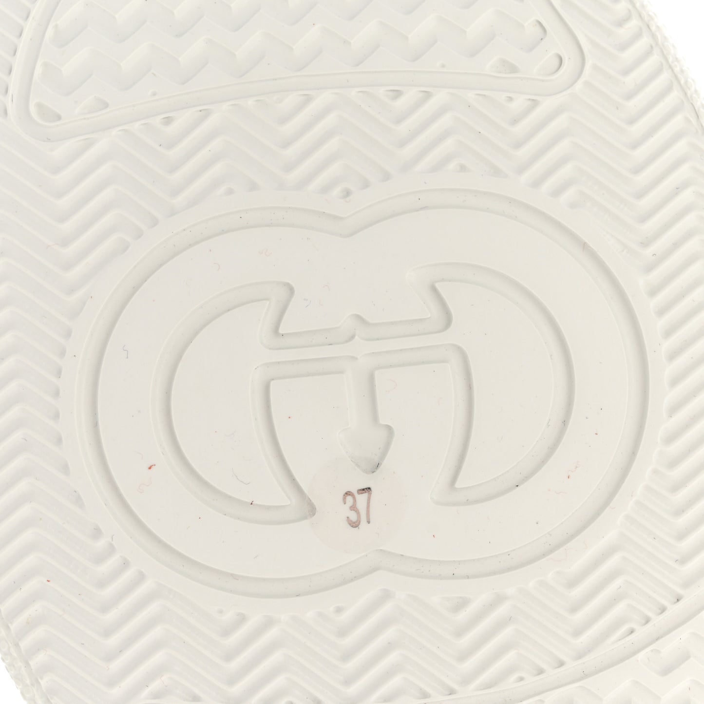 Calfskin GG Tennis Embossed Perforated Womens Platform 55mm Sneakers 37 Great White