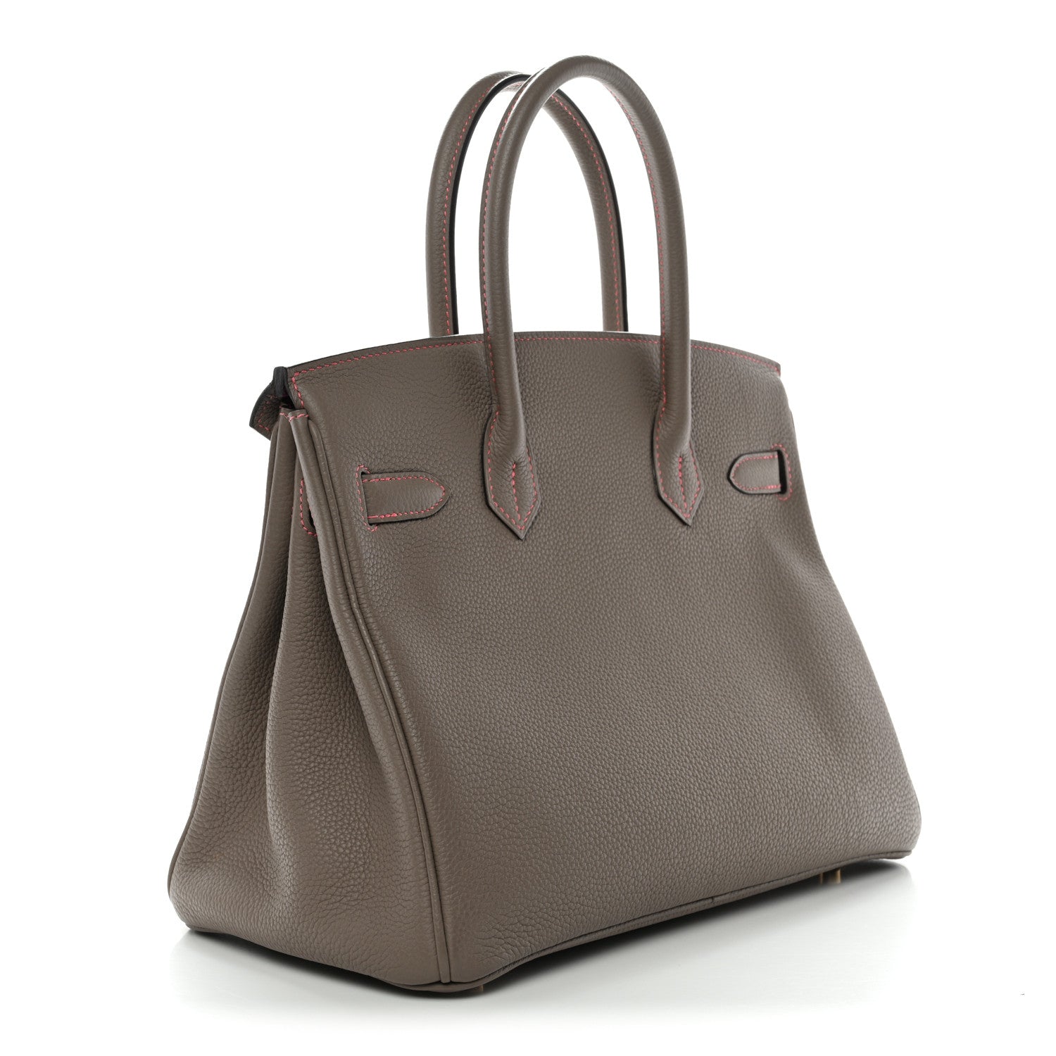 Hermes Togo Horseshoe Birkin 30 Etoupe Rose Pourpre 3 of 11