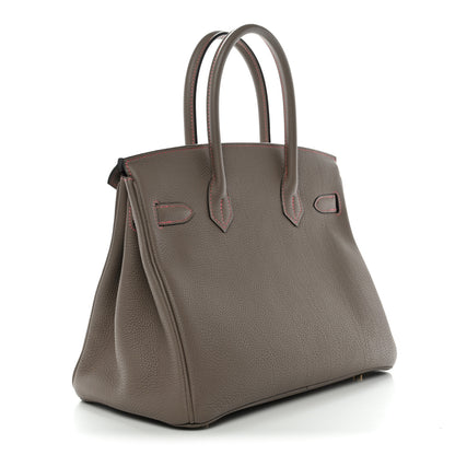 Hermes Togo Horseshoe Birkin 30 Etoupe Rose Pourpre 3 of 11