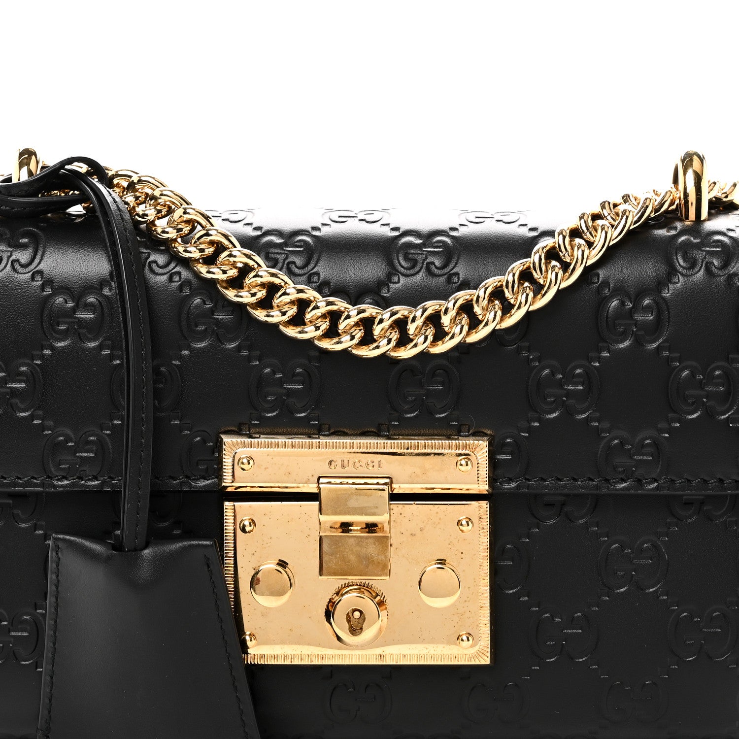 Gucci Guccissima Small Padlock Shoulder Bag Black 8 of 10