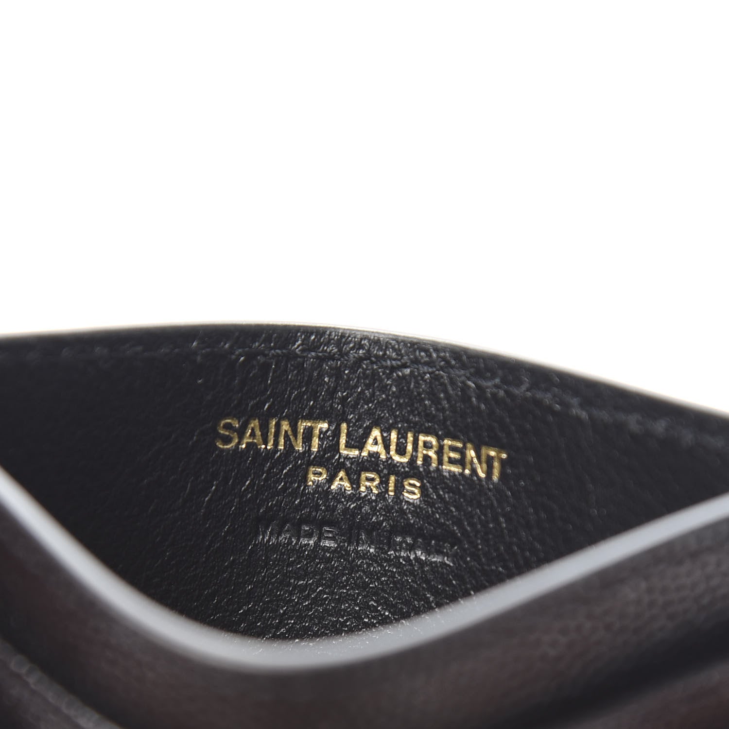 Saint Laurent Grain De Poudre Matelasse Chevron Monogram Credit Card Case Black 6 of 8