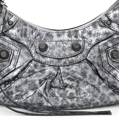 Balenciaga Metallic Agneau Arena Leopard Le Cagole Shoulder Bag XS Dark Grey 9 of 12