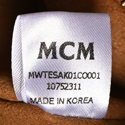 MCM Visetos Calfskin Medium Diamond Tote Cognac 7 of 10