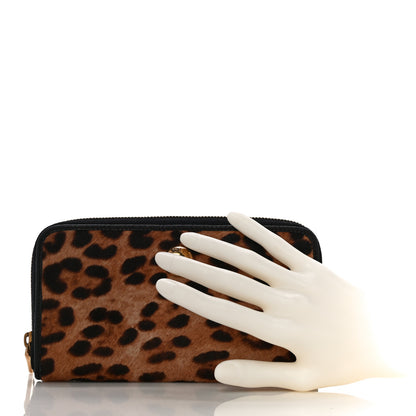 Dolce & Gabbana Pony Hair Leopard Print Zip Around Wallet 2 of 8