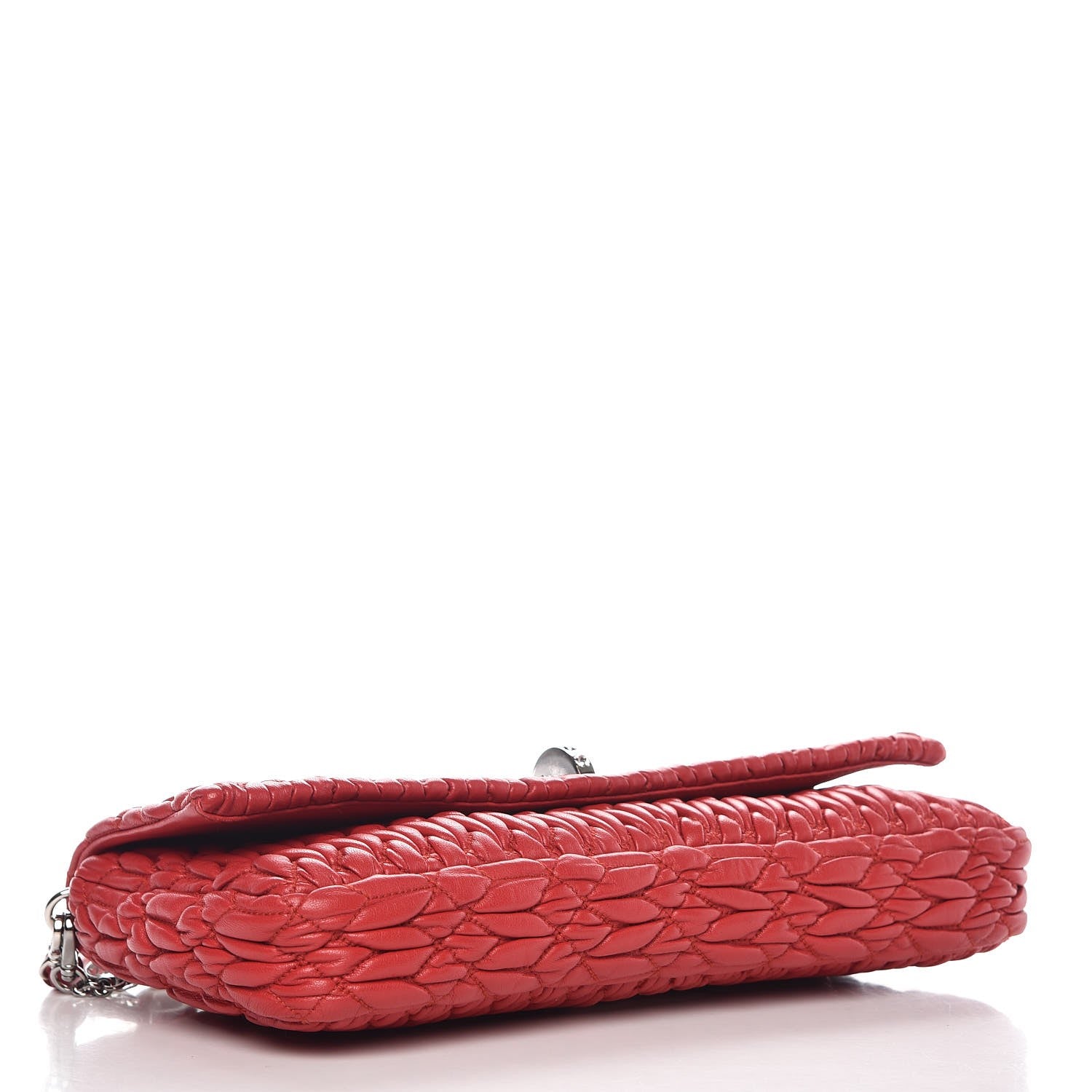 Miu Miu Nappa Matelasse Crystal Pochette Clutch Rosso 5 of 9