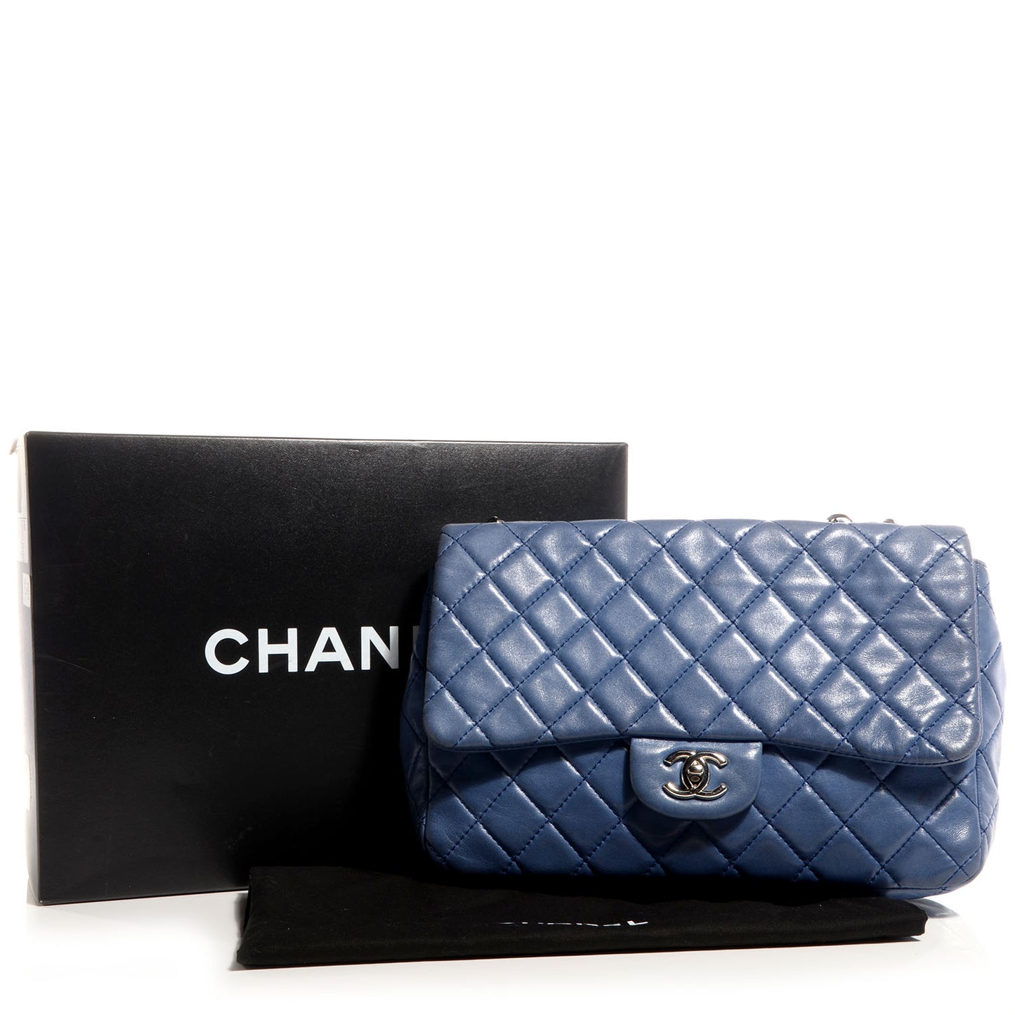 Lambskin Jumbo Single Flap Blue
