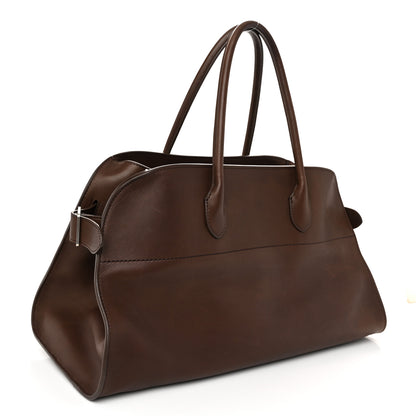 The Row Polished Saddle Calfskin EW Margaux Chestnut Dark Chocolate 3 of 10