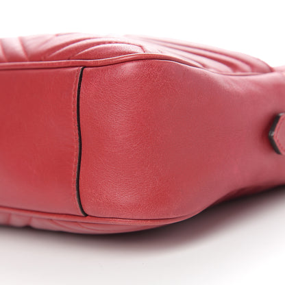 Gucci Calfskin Matelasse Medium GG Marmont Chain Shoulder Bag Hibiscus Red 11 of 11