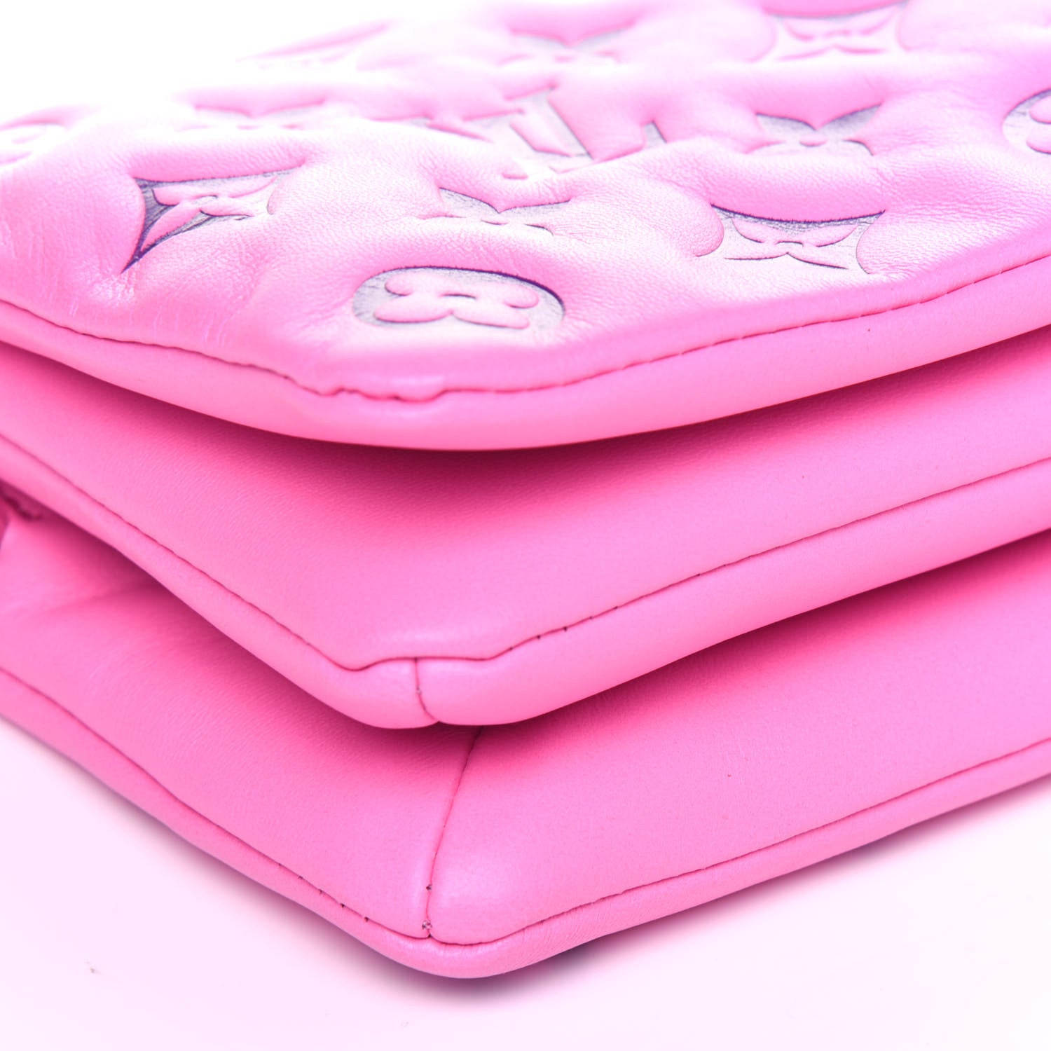 Louis Vuitton Lambskin Embossed Monogram Vuittamins Pochette Coussin Rose Violet 9 of 11