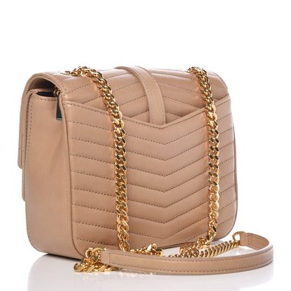 Saint Laurent Lambskin Matelasse Chevron Monogram Small Sulpice Bag Sable Beige 3 of 7