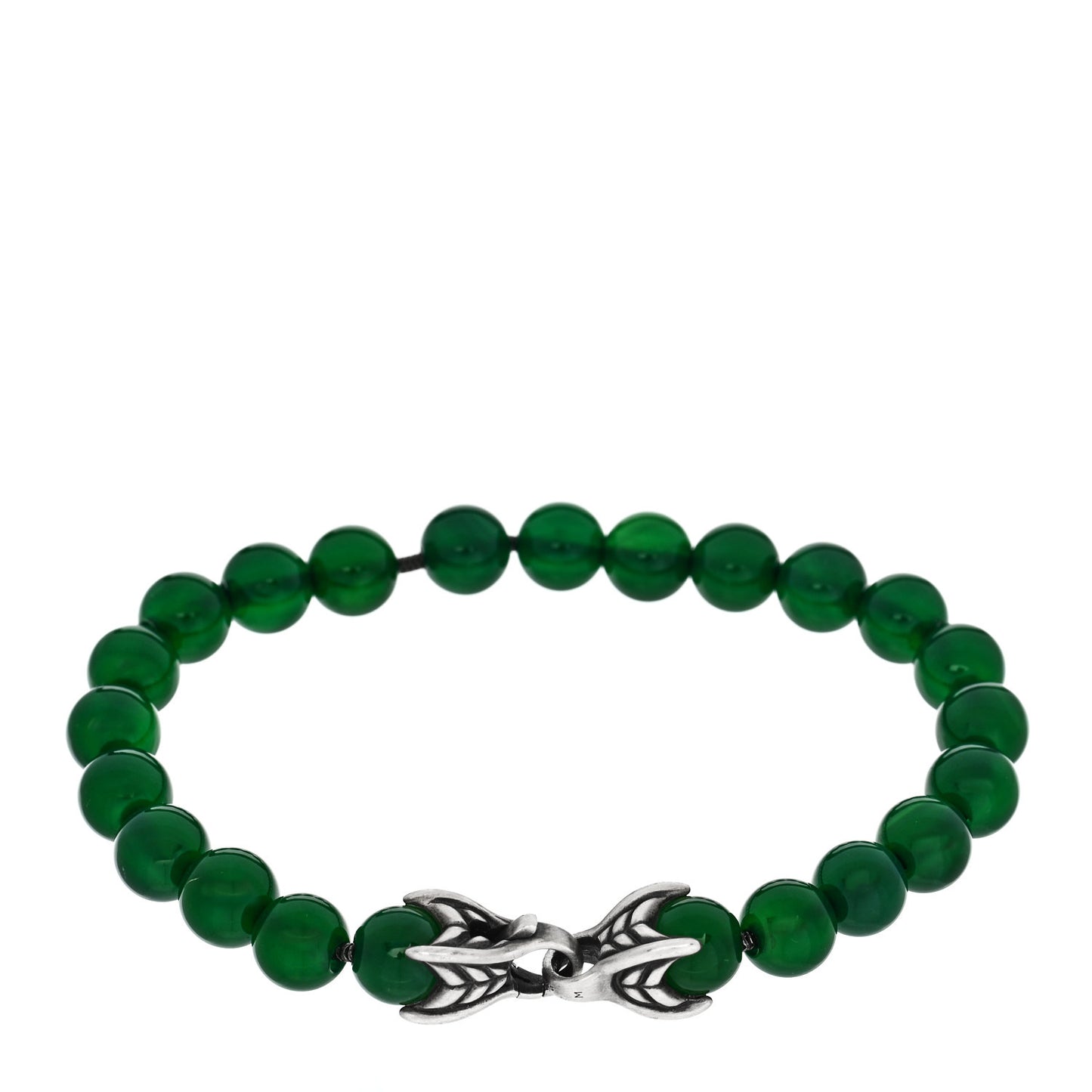 Sterling Silver Green Onyx 8mm Spiritual Beads Bracelet