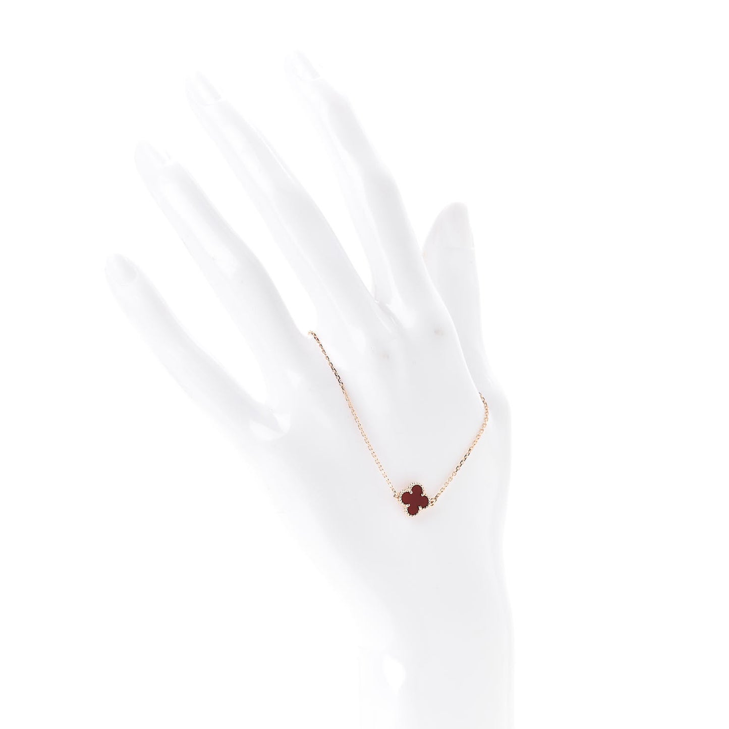 18K Rose Gold Carnelian Sweet Alhambra Bracelet