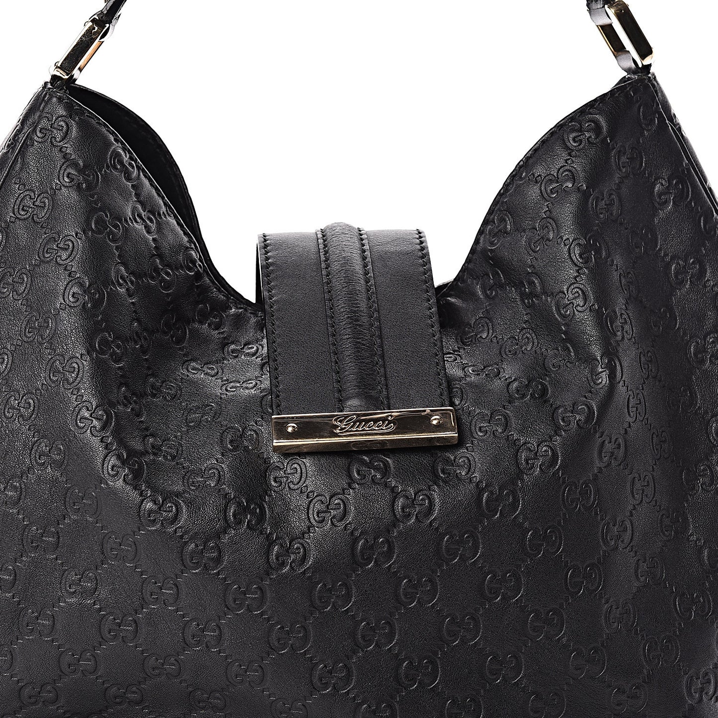 Guccissima Large New Ladies Web Hobo Black