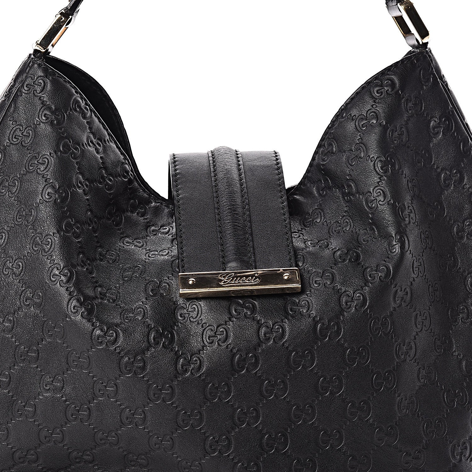 Gucci Guccissima Large New Ladies Web Hobo Black 8 of 10