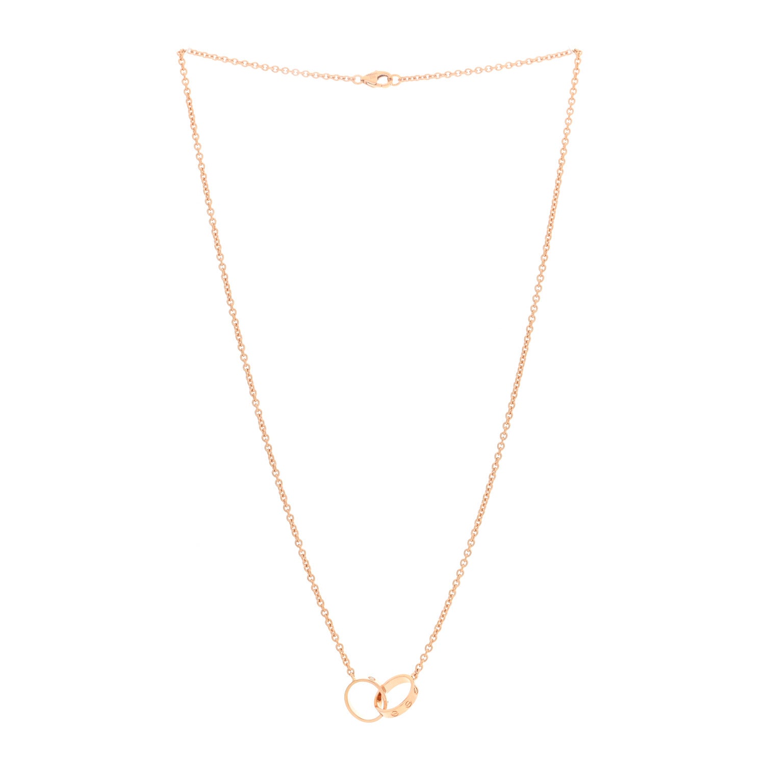 Cartier 18K Pink Gold Interlocking LOVE Necklace 3 of 4