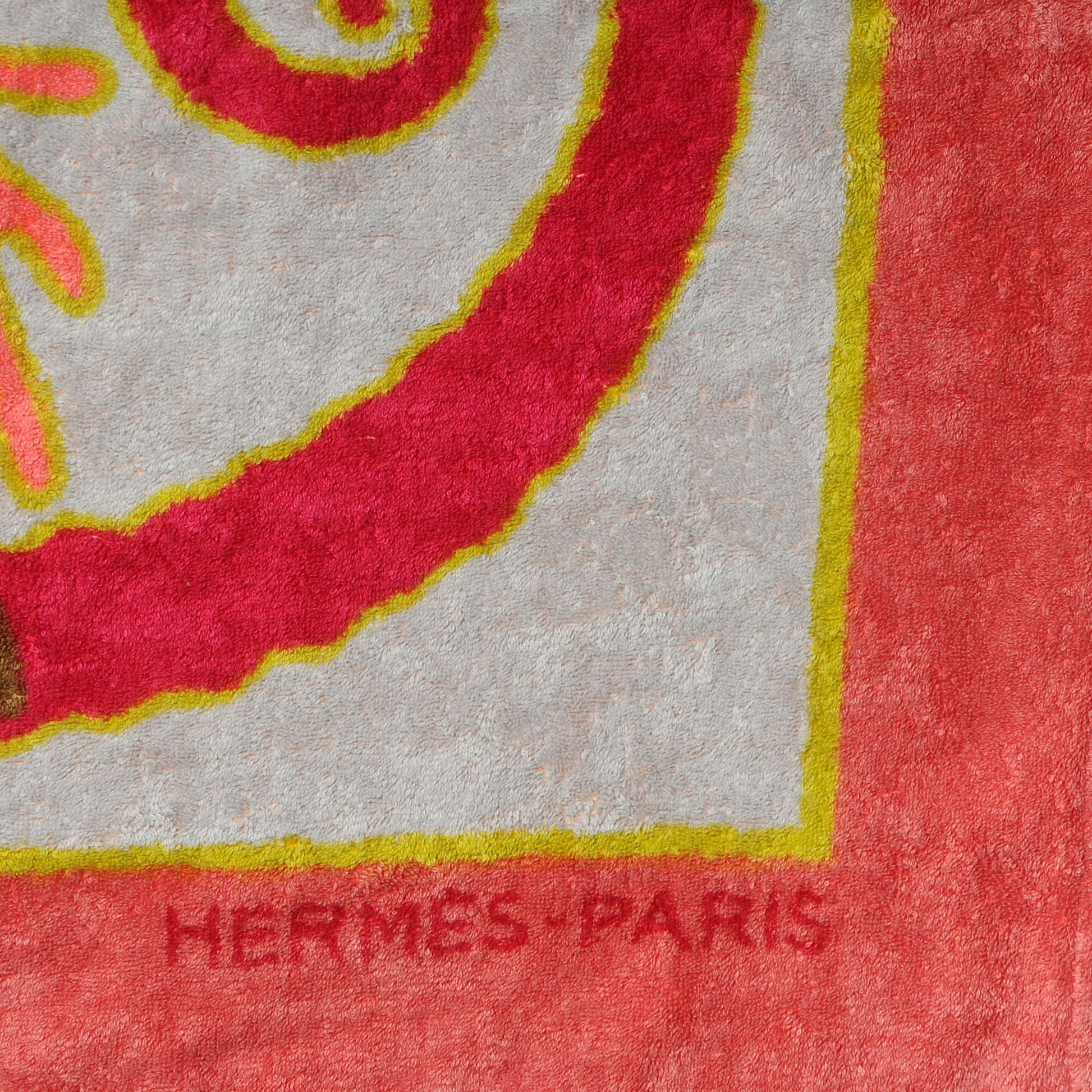 Hermes Cotton Terry Hippocampe Sea Horse Beach Towel 3 of 6