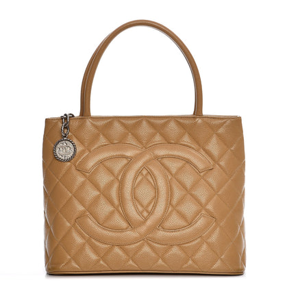 Chanel Caviar Quilted Medallion Tote Beige 1 of 14