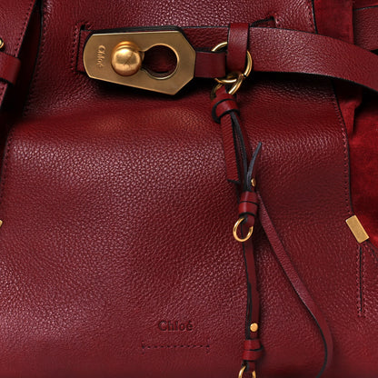 Chloe Suede Calfskin Medium Owen Bucket Bag Sienna Red 8 of 19