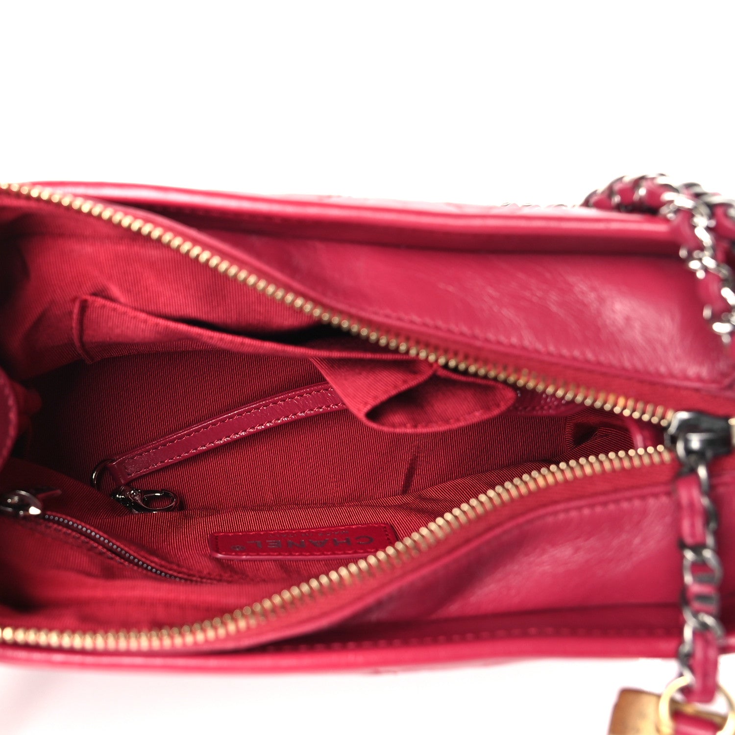 Chanel Aged Calfskin Quilted Small Gabrielle Hobo Dark Fuchsia 5 of 10
