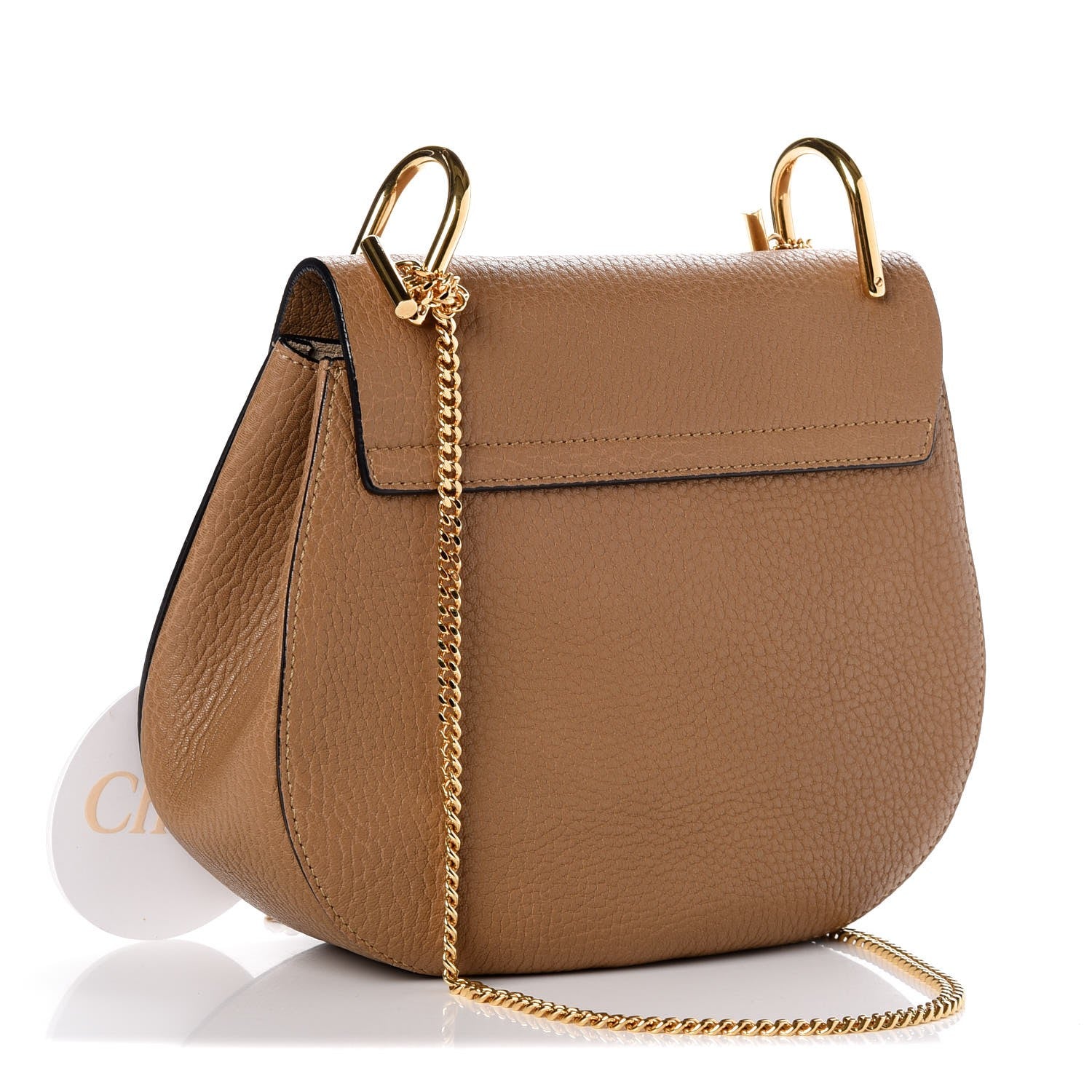 Chloe Grained Lambskin Drew Shoulder Bag Chestnut Cream 3 of 12
