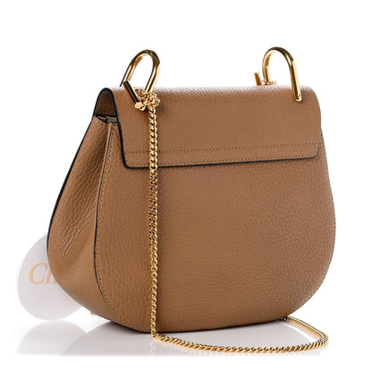 Chloe Grained Lambskin Drew Shoulder Bag Chestnut Cream 3 of 12