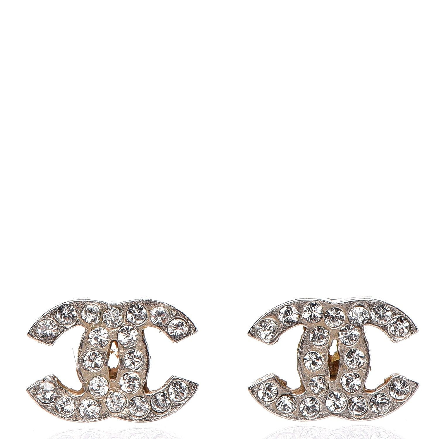 Chanel Crystal Mini Timeless CC Earrings Silver 1 of 4