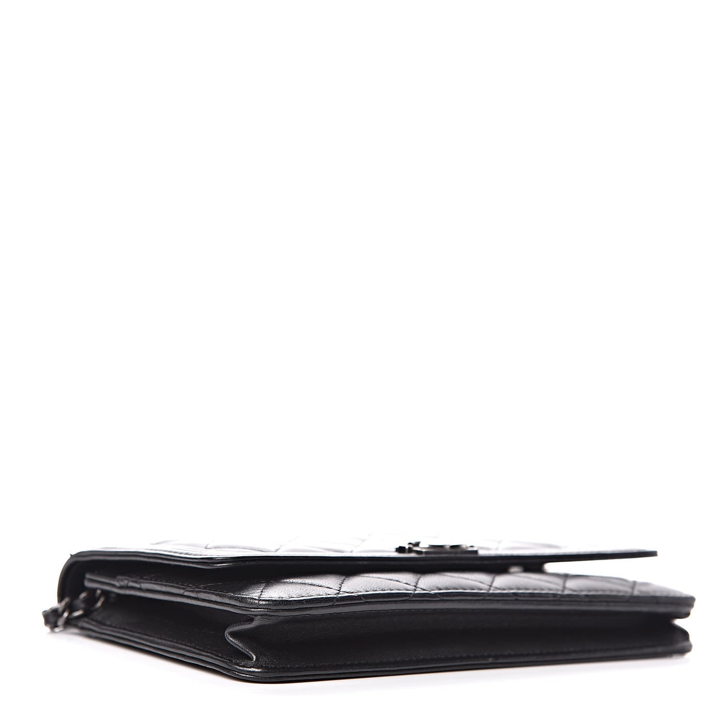 Lambskin Quilted Boy Wallet On Chain WOC Black