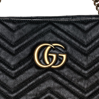 Gucci Azalea Calfskin Matelasse Large GG Marmont Slim Tote Black 8 of 10