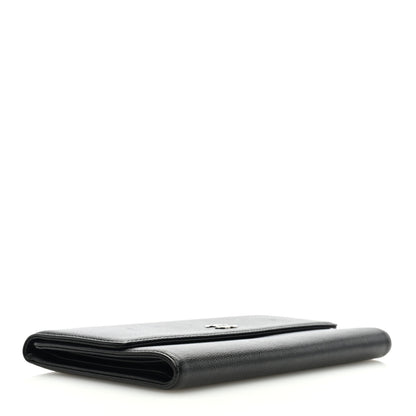 Chanel Caviar Sevruga Long Flap Wallet Black 4 of 7
