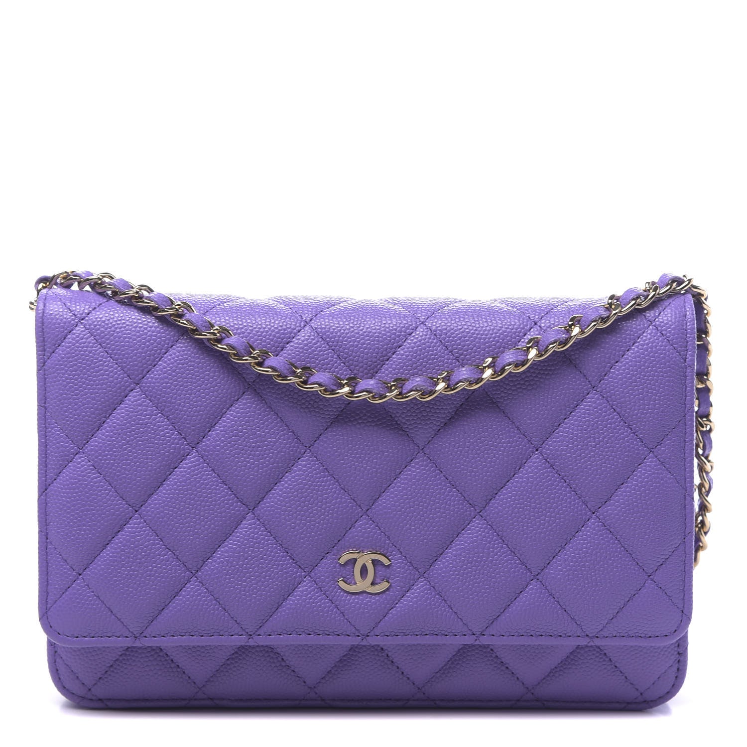 Chanel Caviar Quilted Wallet On Chain WOC Purple 1 of 12
