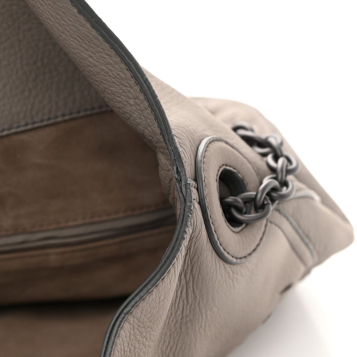Cervo Intrecciato Flap Top Hobo Steel