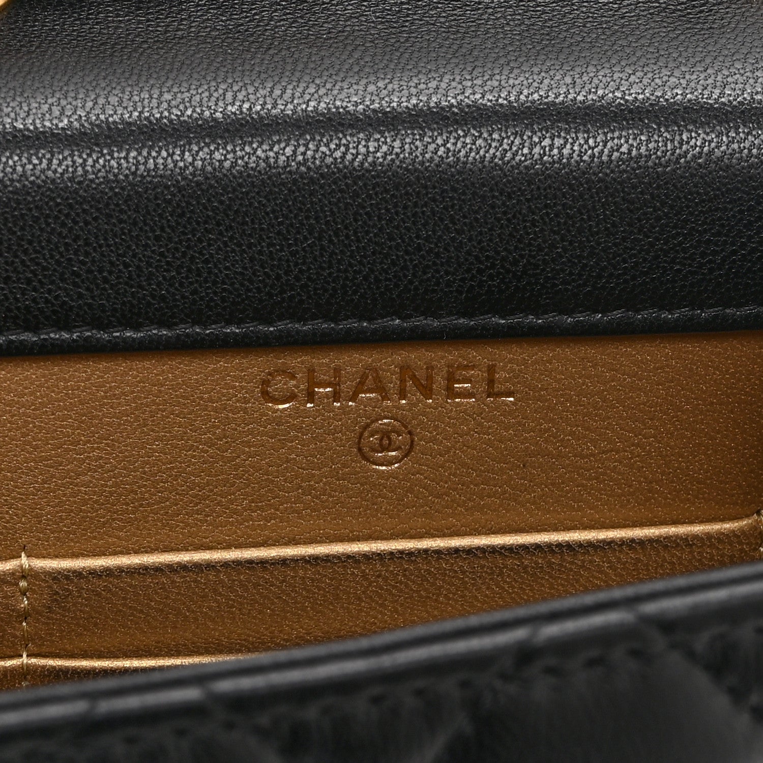 Chanel Lambskin Quilted Pearl Crush Phone Holder With Chain Black 6 of 10