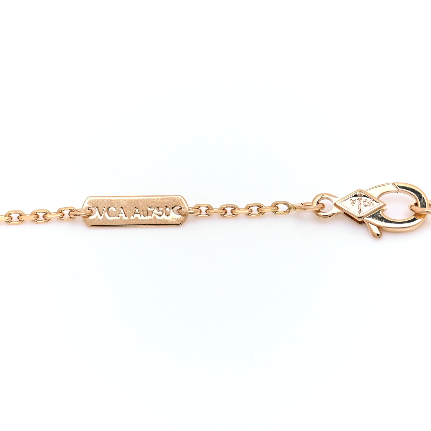 18K Yellow Gold Mother of Pearl Vintage Alhambra Pendant Necklace
