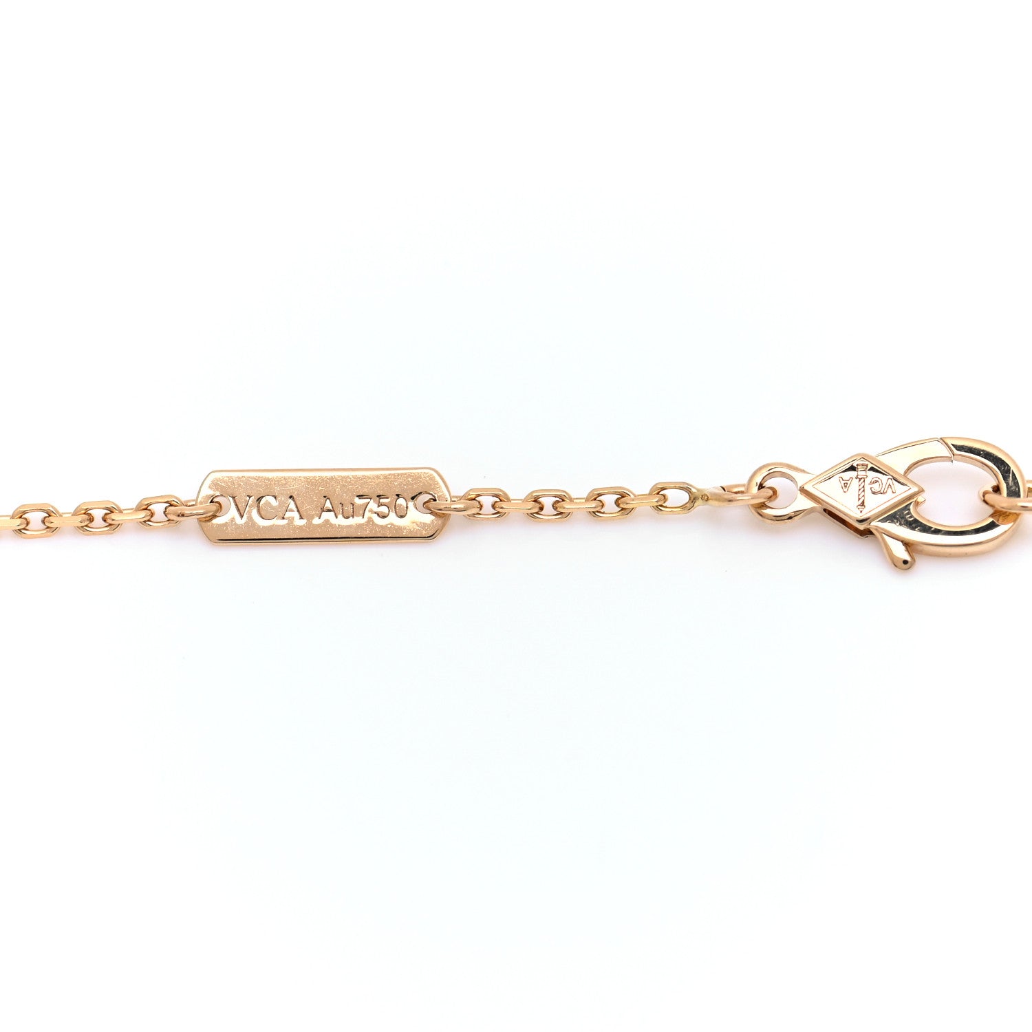 Van Cleef & Arpels 18K Yellow Gold Mother of Pearl Vintage Alhambra Pendant Necklace 4 of 6