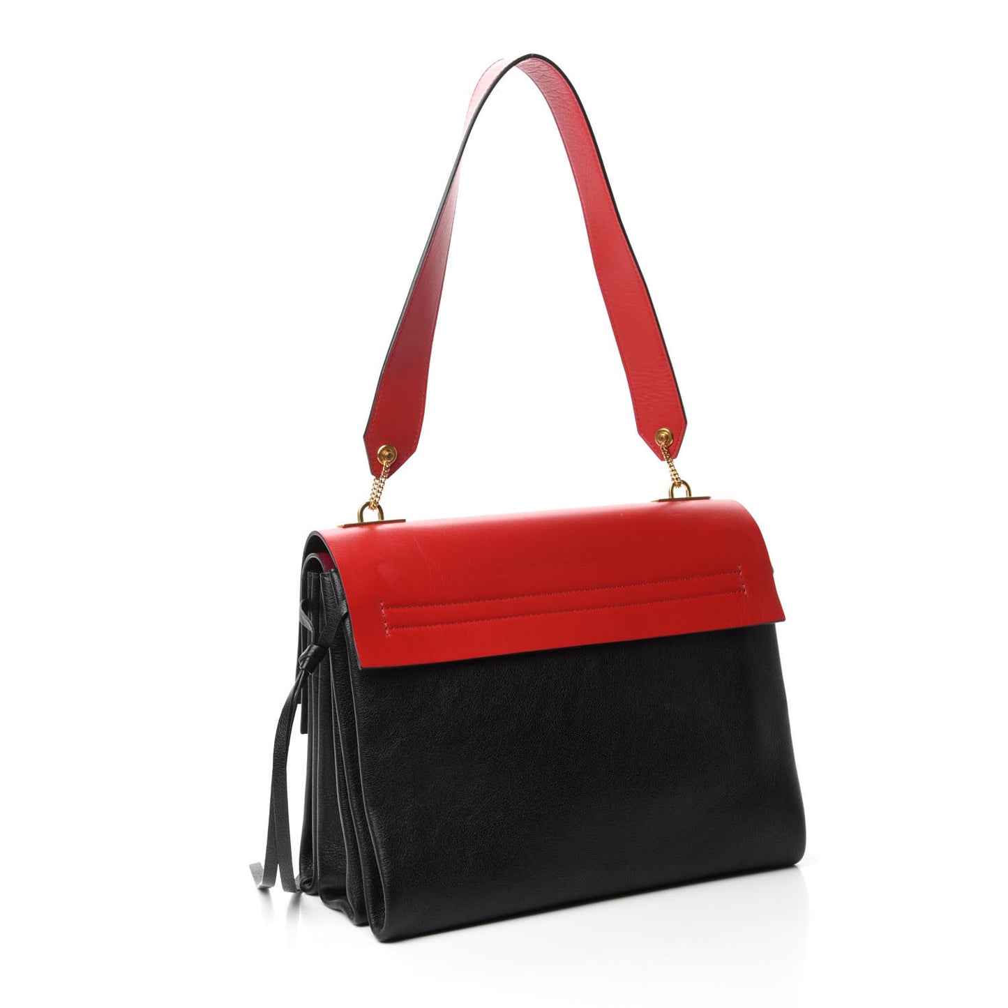 Smooth Calfskin Medium Vring Shoulder Bag Rouge Pur Cerise Black