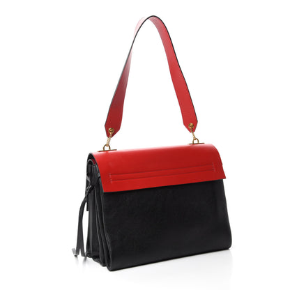 Valentino Garavani Smooth Calfskin Medium Vring Shoulder Bag Rouge Pur Cerise Black 3 of 11