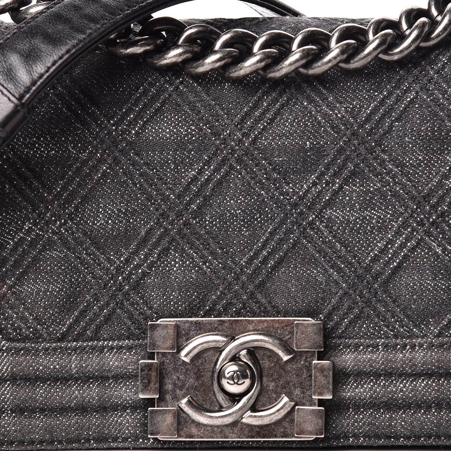 Chanel Denim Quilted Small Boy Flap Black 8 of 14