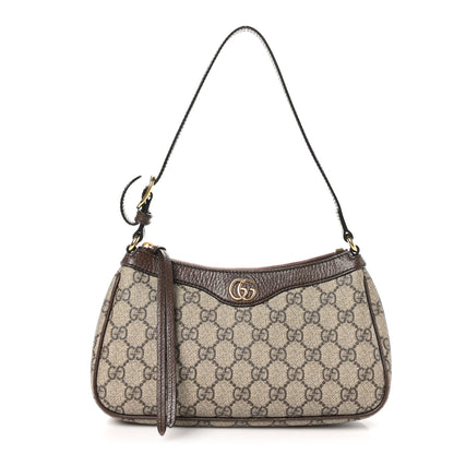 Gucci GG Supreme Monogram Textured Dollar Calfskin Small Ophidia Hobo Beige Ebony New Acero 1 of 10