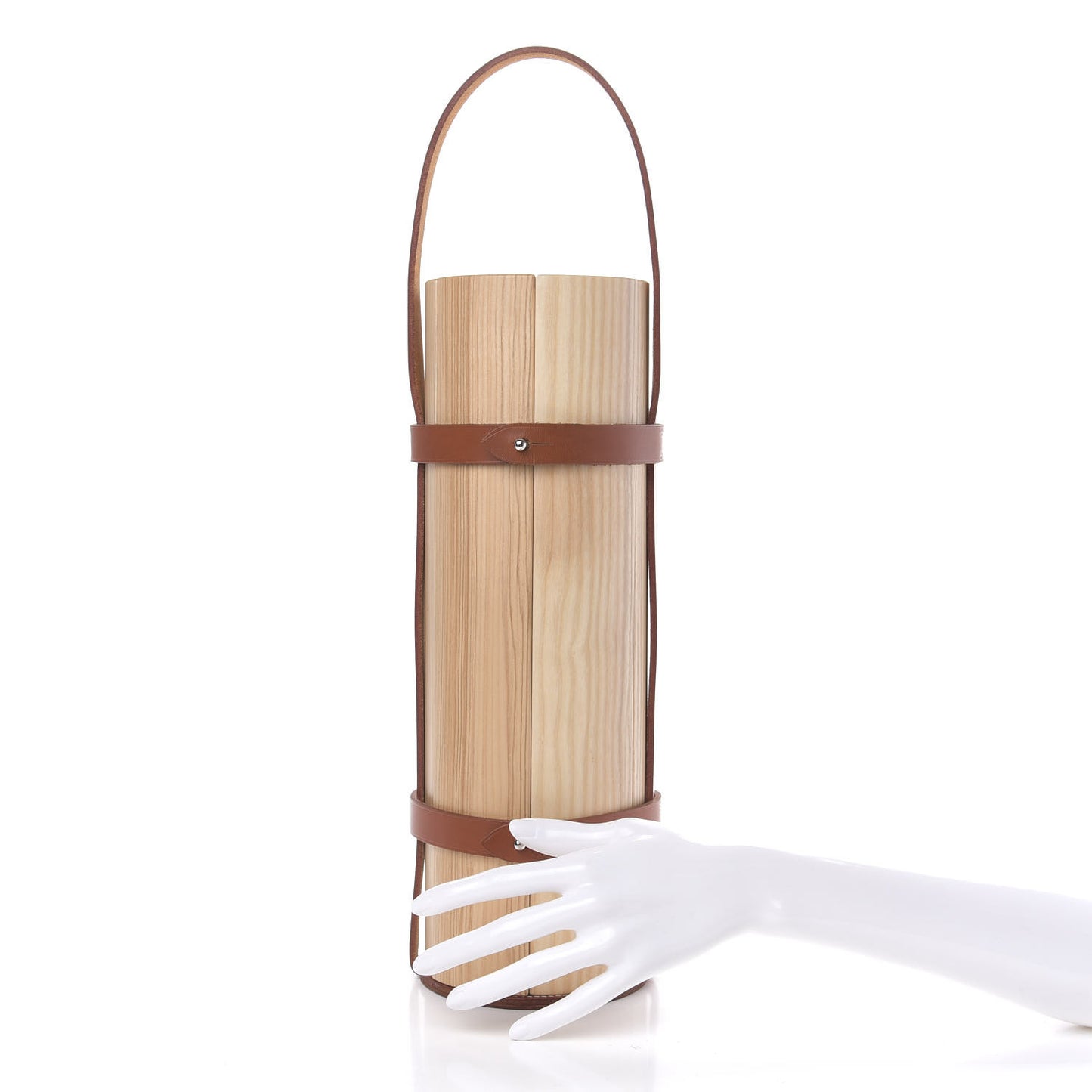 Ash Wood Bridle Calfskin Strike Skittle Game Set Brique