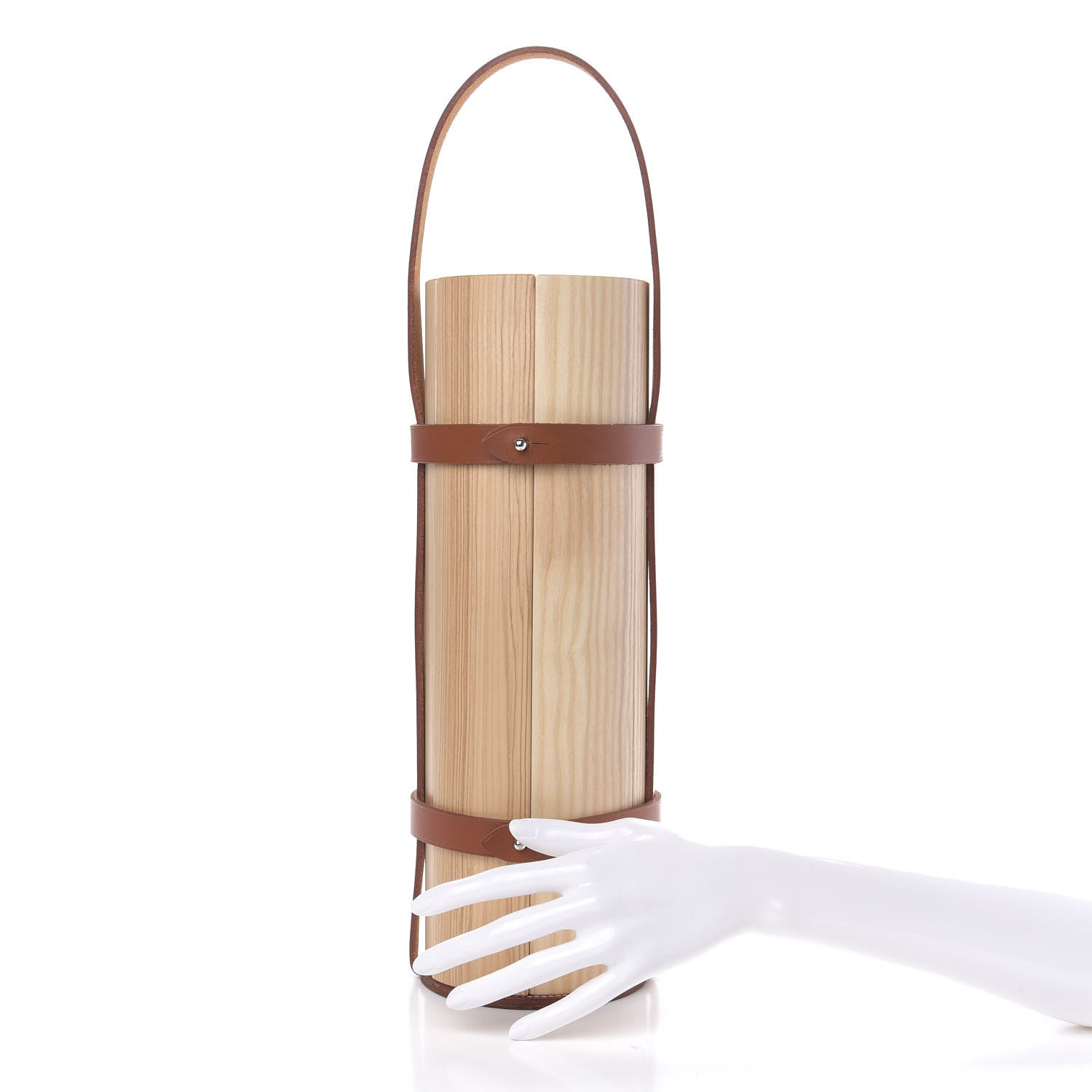 Hermes Ash Wood Bridle Calfskin Strike Skittle Game Set Brique 2 of 10